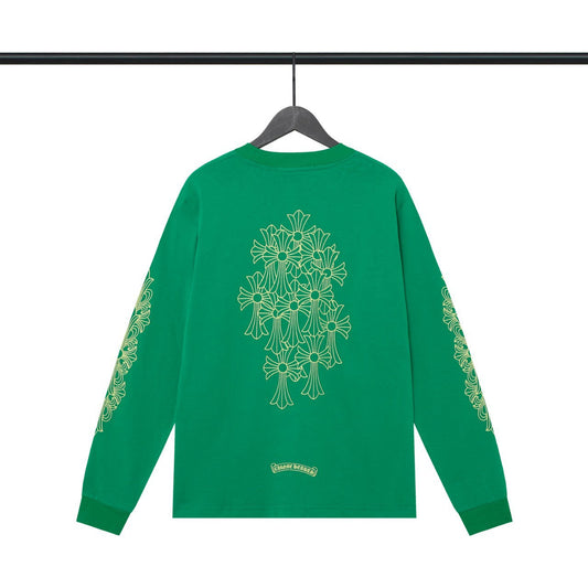 Chrome Heart Hoodie ch Green Phantom Group Cross Letter Print