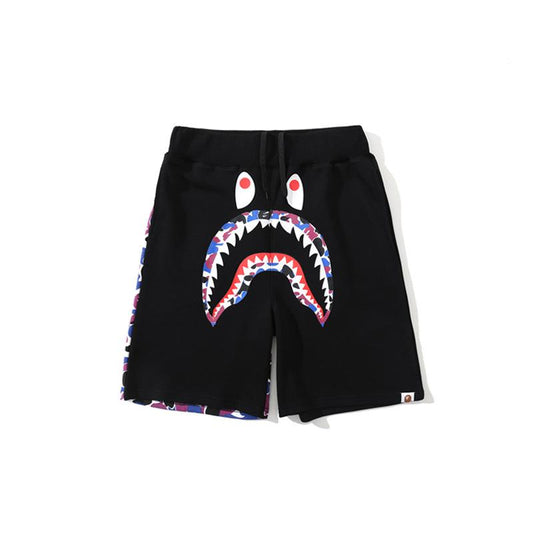 Bathing Ape Shorts Shark Head Black Shorts Men's and Women's Fashion Tether Shorts